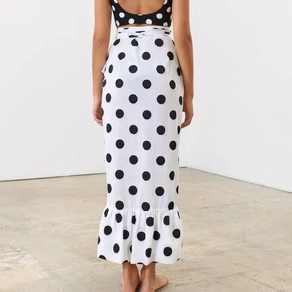 MARA HOFFMAN Eavan Polka Dot Ruffle-Hem Skirt - Picture 5 of 8